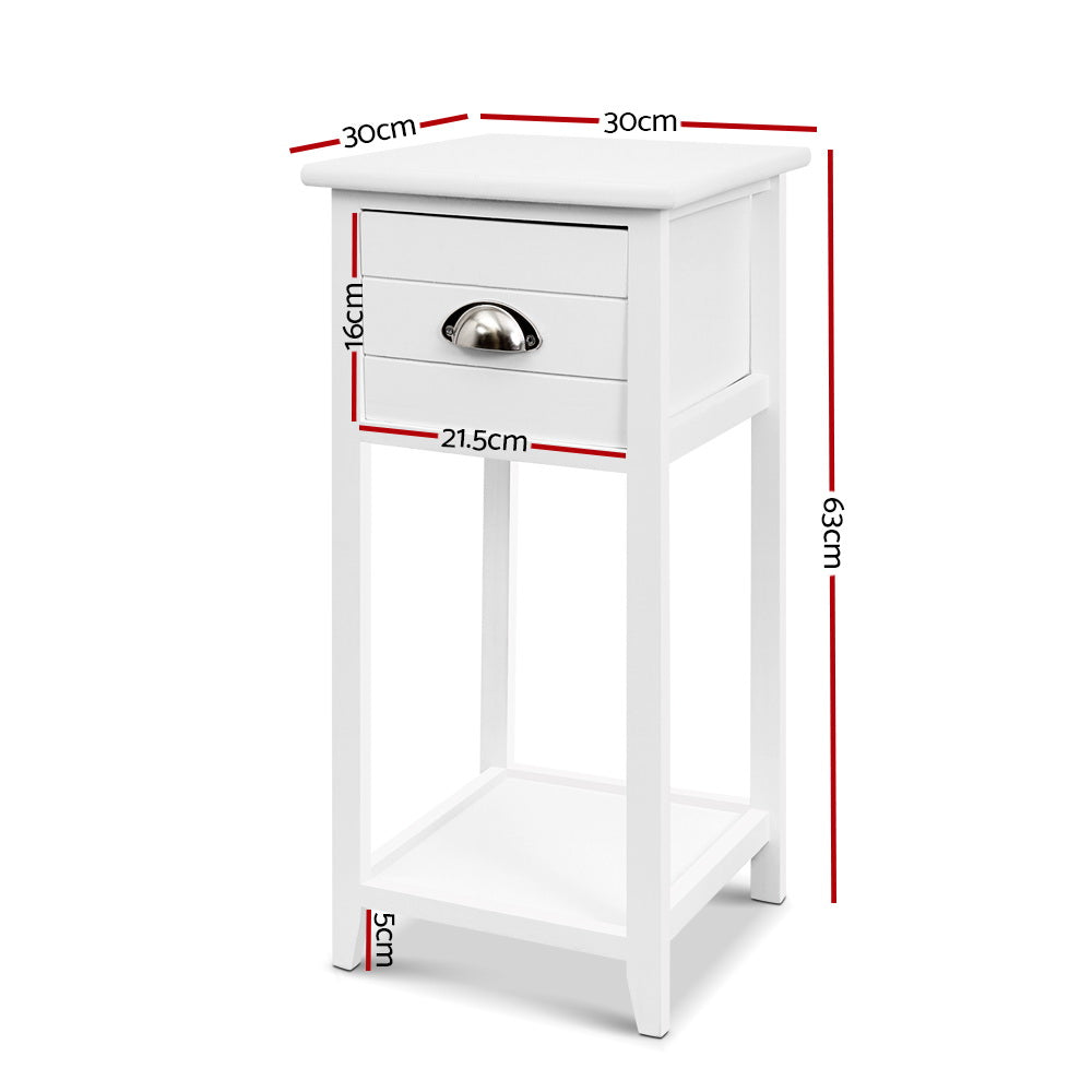 Artiss Thyme White Bedside Table