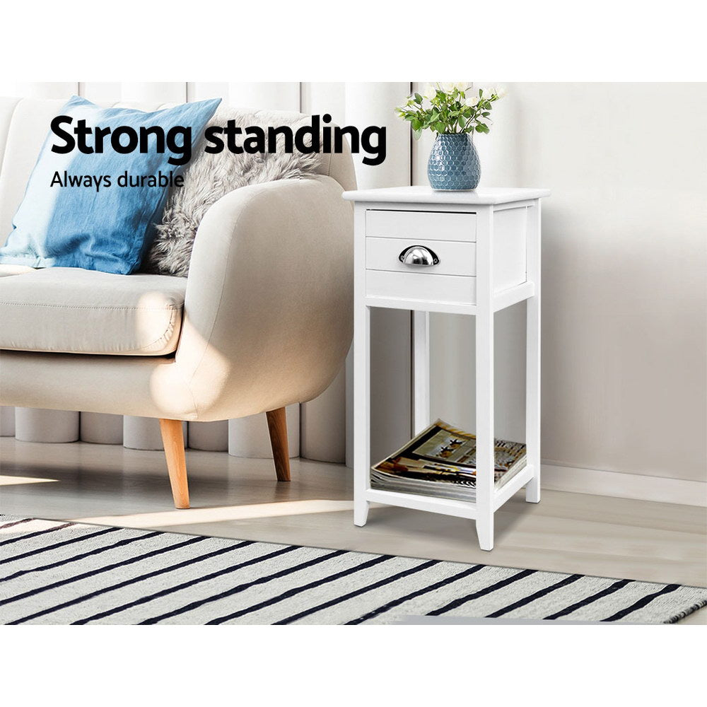 Artiss Thyme White Bedside Table