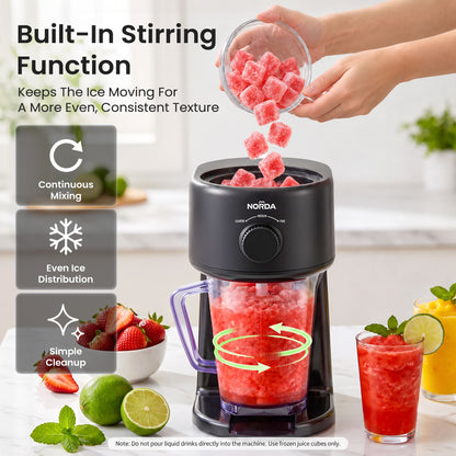 NORDA 1.1L Slushie Machine Shaved Ice Maker 3 Texture Levels Black