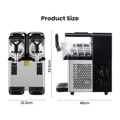 NORDA Slushie Machine 2x4L Tank Commercial Frozen Drink Maker 5 Modes Milkshake