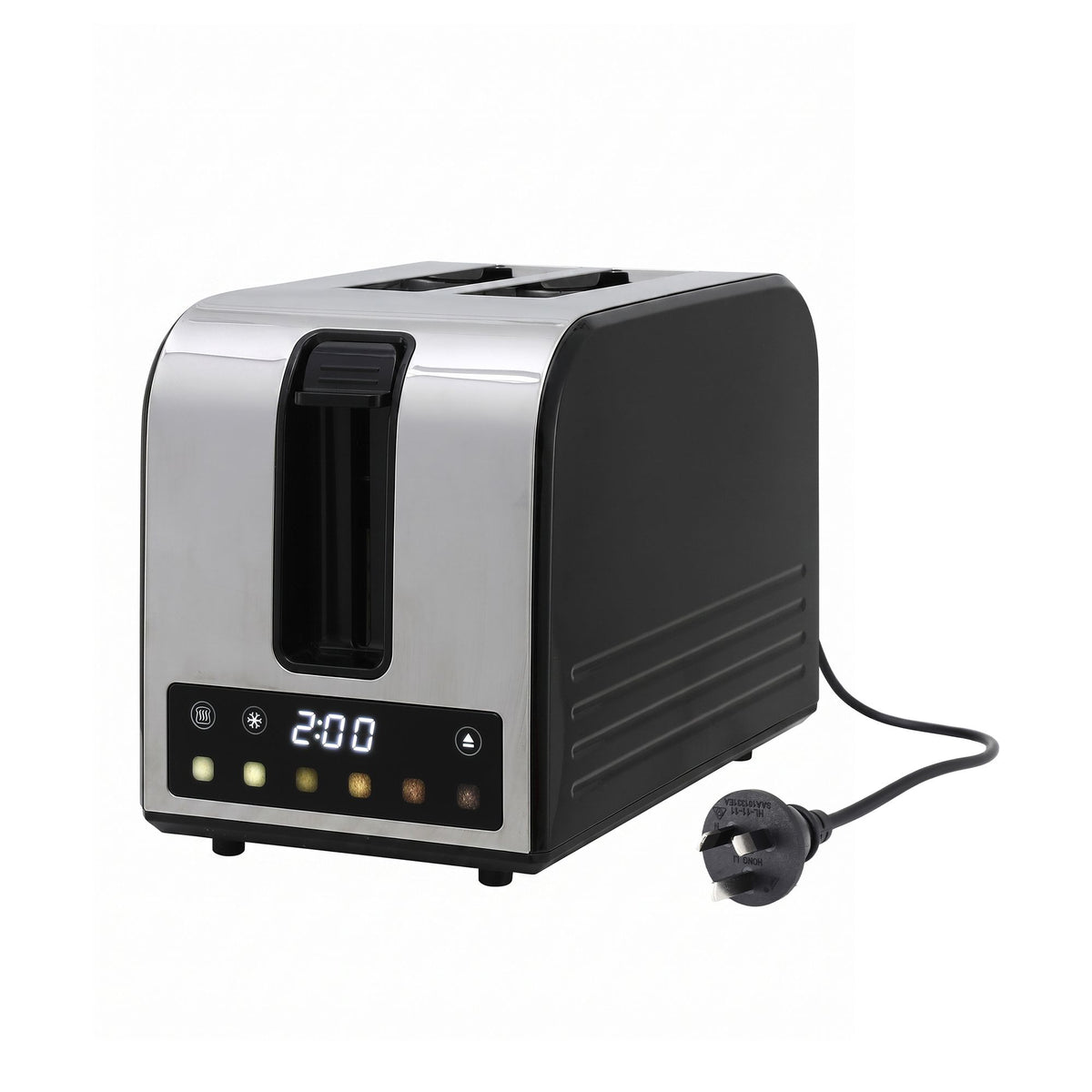 Devanti 2-Slice Toaster with LED Display & 6 Browning Levels