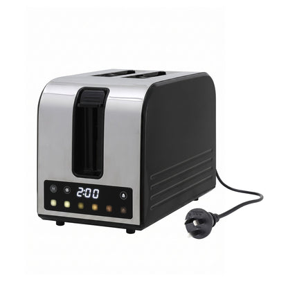 Devanti 2-Slice Toaster with LED Display & 6 Browning Levels