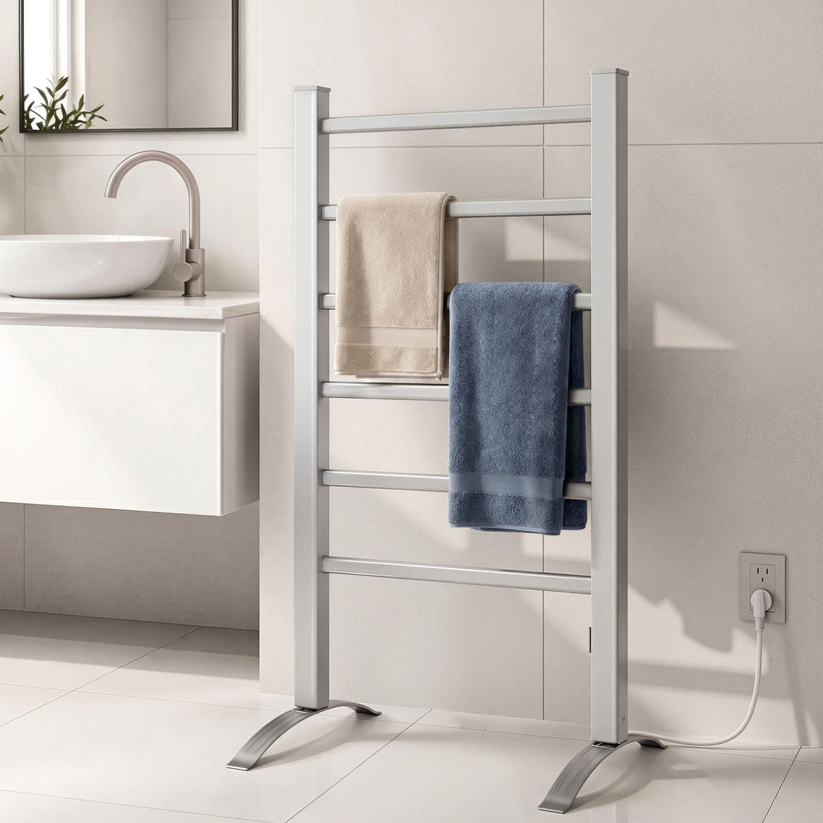 Devanti 6-Bar Freestanding Heated Towel Rail