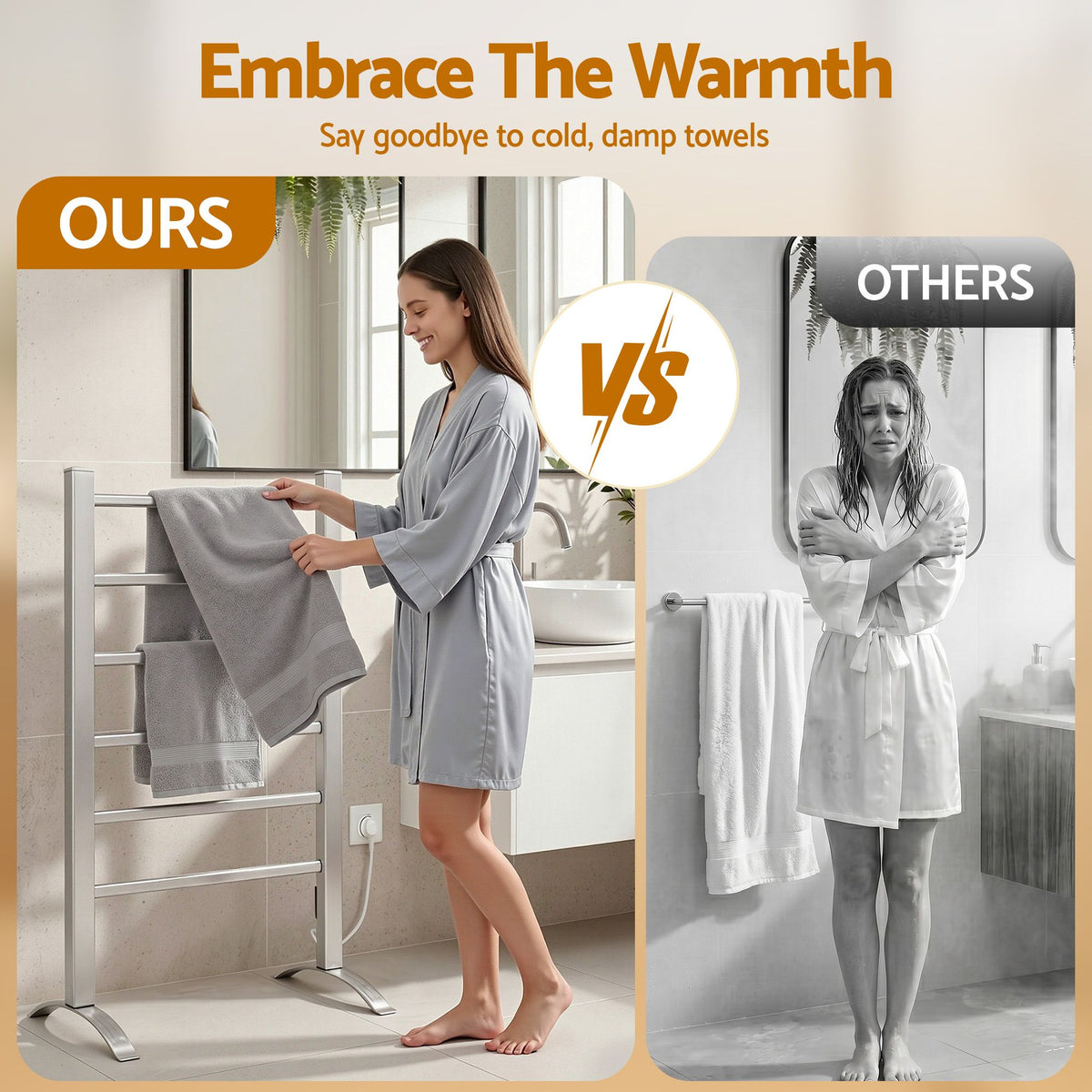 Devanti 6-Bar Freestanding Heated Towel Rail