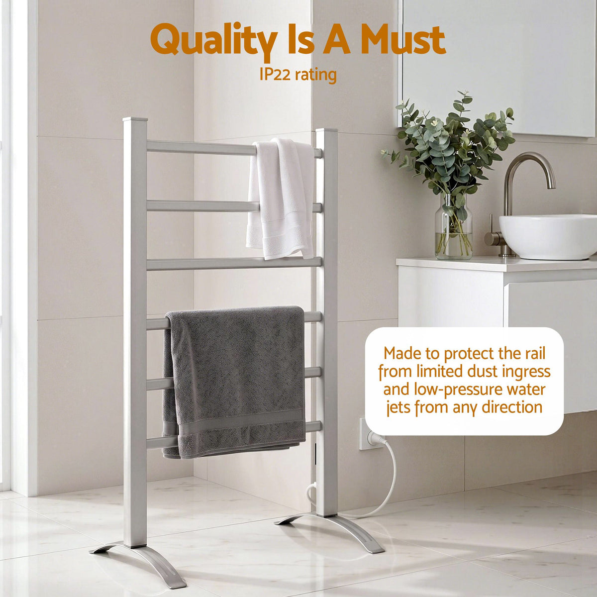Devanti 6-Bar Freestanding Heated Towel Rail