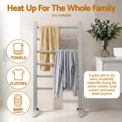 Devanti 6-Bar Freestanding Heated Towel Rail