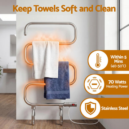 Devanti 5-Bar Freestanding Heated Towel Rail