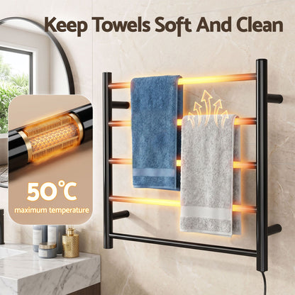 Devanti 5-Bar Wall-Mounted Heated Towel Rail