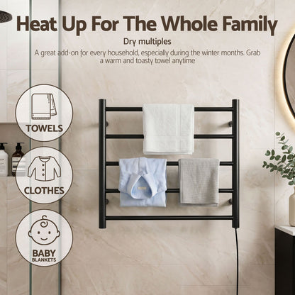 Devanti 5-Bar Wall-Mounted Heated Towel Rail