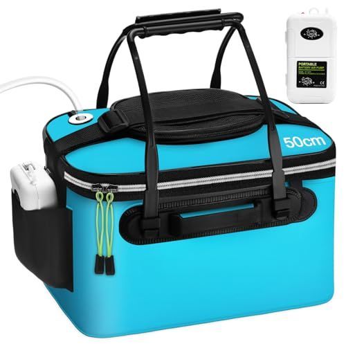 Foldable EVA Fishing Bait Bucket with Air Pump - 4–10 Gallon