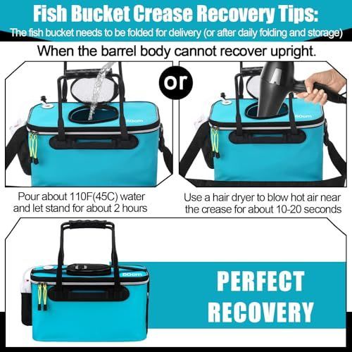Foldable EVA Fishing Bait Bucket with Air Pump - 4–10 Gallon