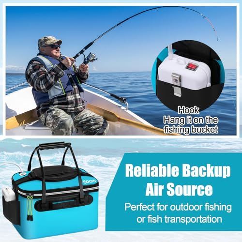 Foldable EVA Fishing Bait Bucket with Air Pump - 4–10 Gallon