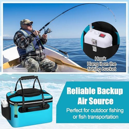 Foldable EVA Fishing Bait Bucket with Air Pump - 4–10 Gallon
