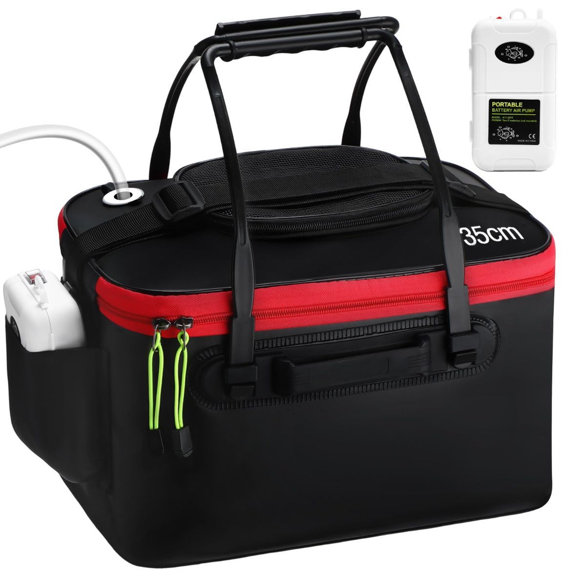 Foldable EVA Fishing Bait Bucket with Air Pump - 4–10 Gallon