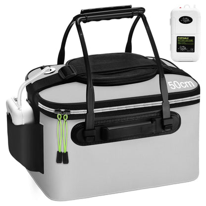 Foldable EVA Fishing Bait Bucket with Air Pump - 4–10 Gallon