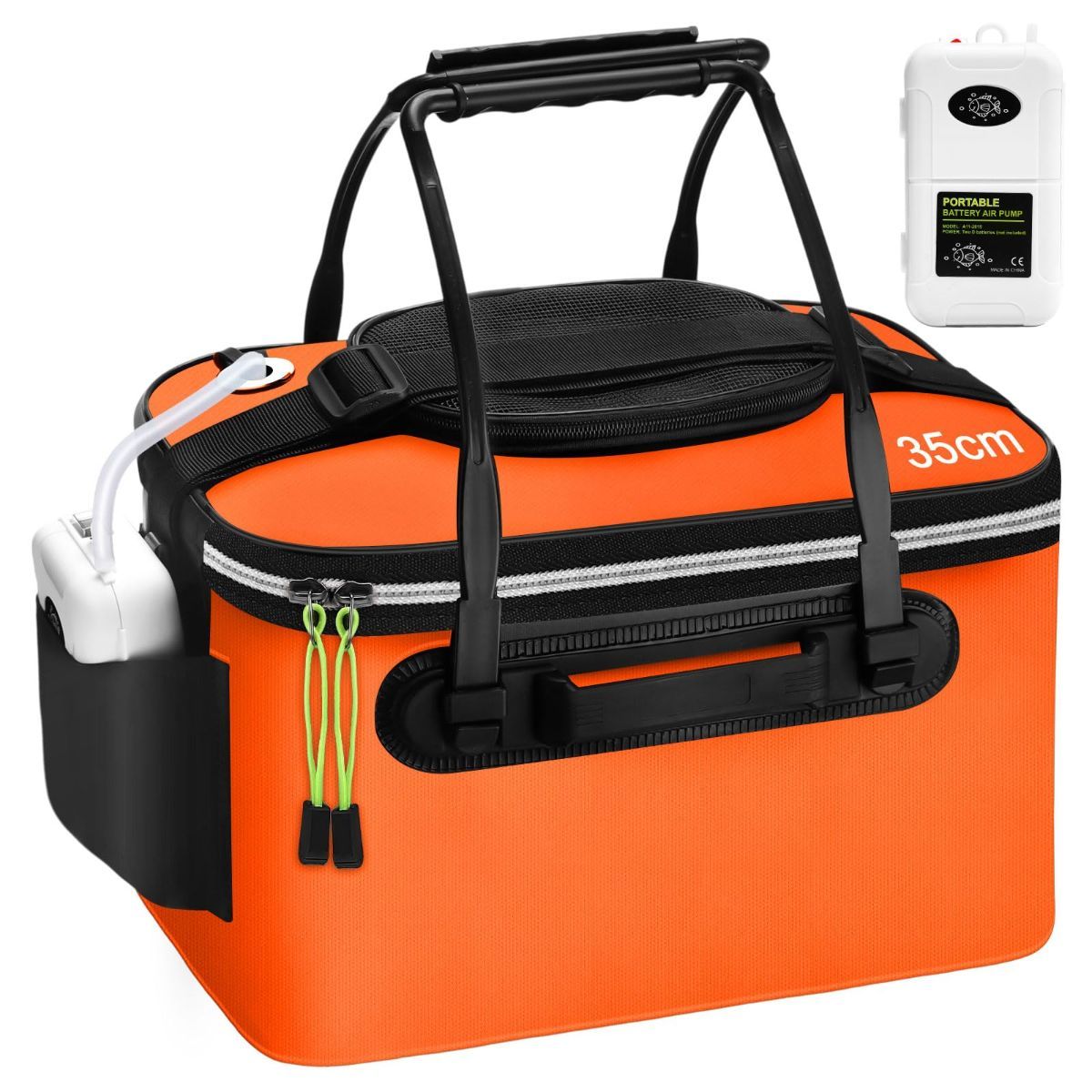 Foldable EVA Fishing Bait Bucket with Air Pump - 4–10 Gallon