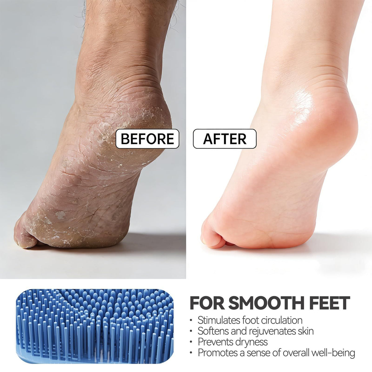 Ergonomic Silicone Shower Foot Scrubber Mat