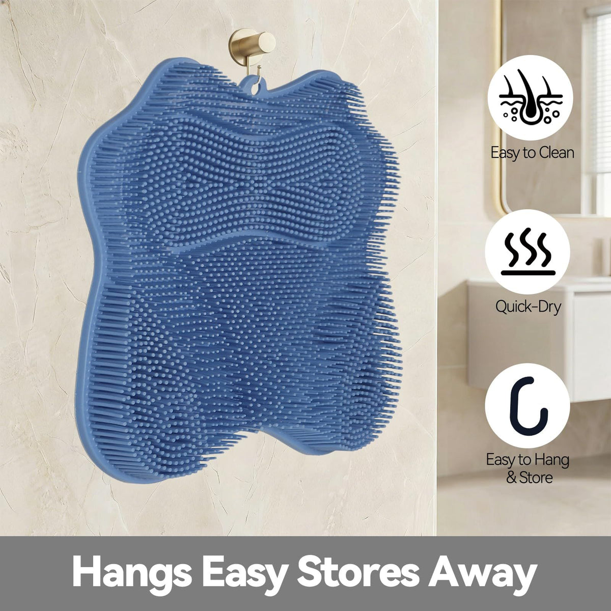 Ergonomic Silicone Shower Foot Scrubber Mat