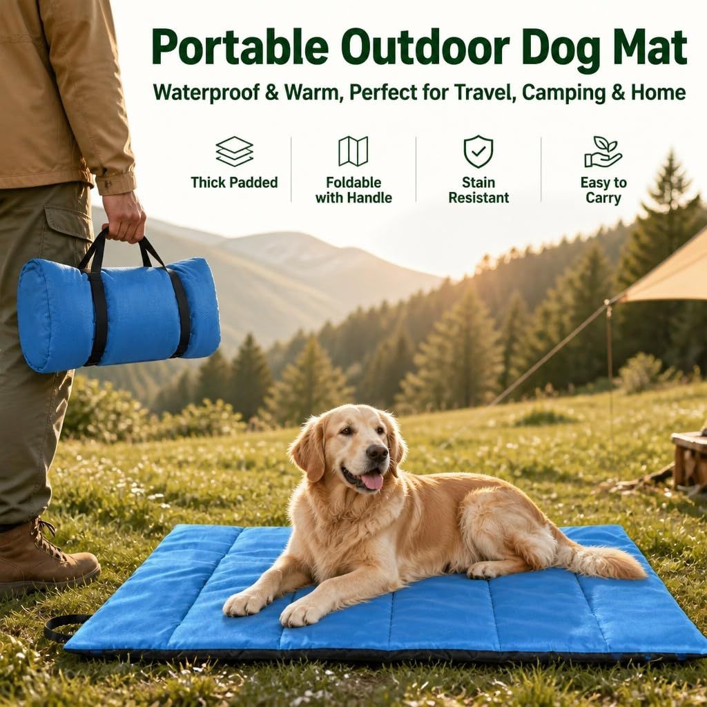 Foldable Waterproof Dog Travel Mat, 110 × 68 cm