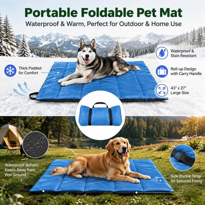 Foldable Waterproof Dog Travel Mat, 110 × 68 cm
