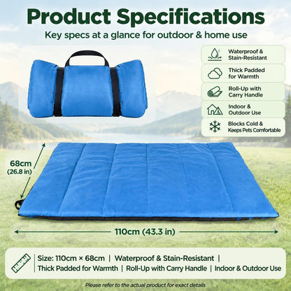 Foldable Waterproof Dog Travel Mat, 110 × 68 cm