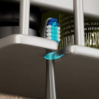 Wall-Mounted Aluminum Electric Toothbrush Holder & Vanity Organizer