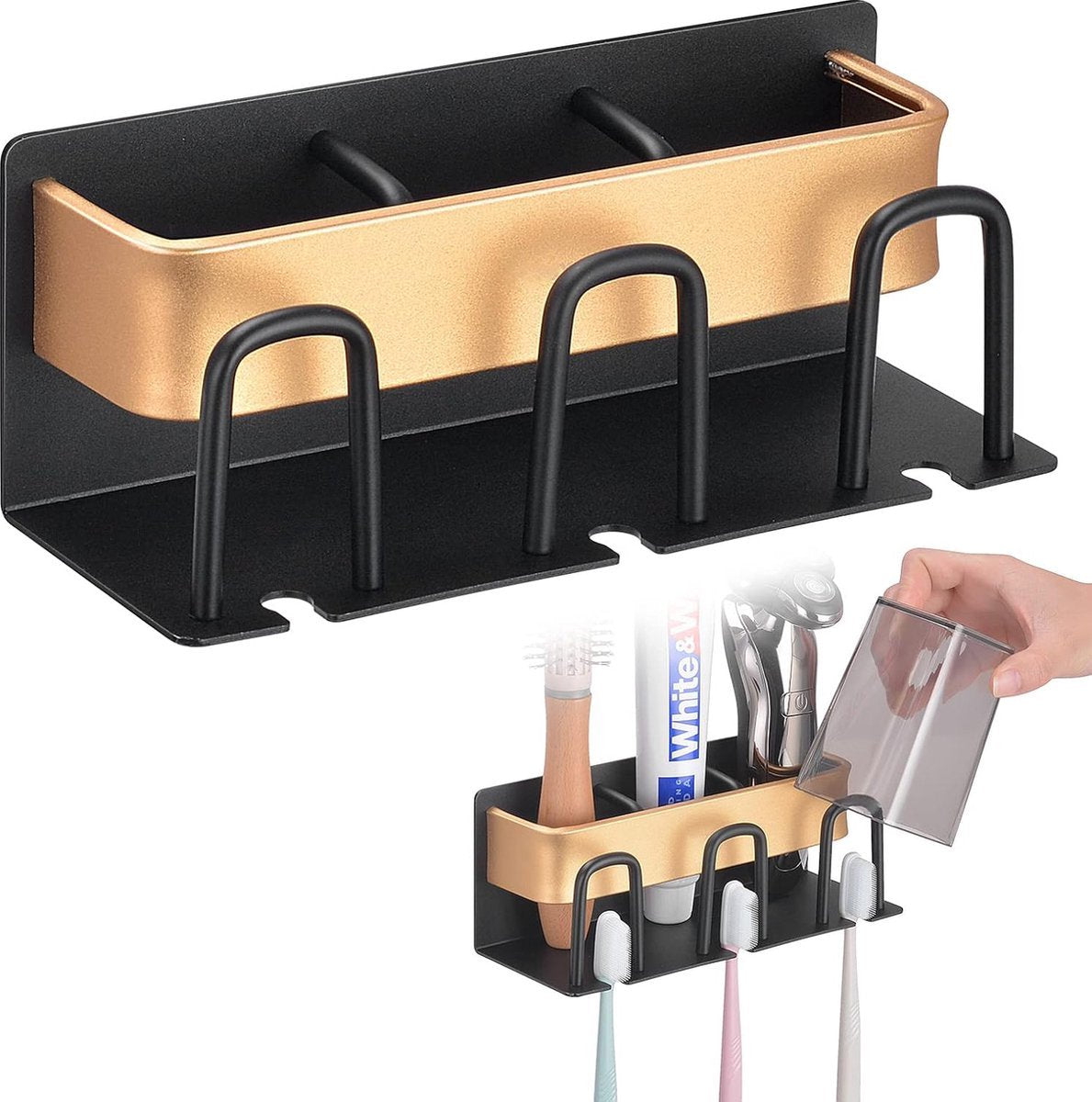 Premium Stainless Steel Wall-Mounted Toothbrush Holder & Organizer