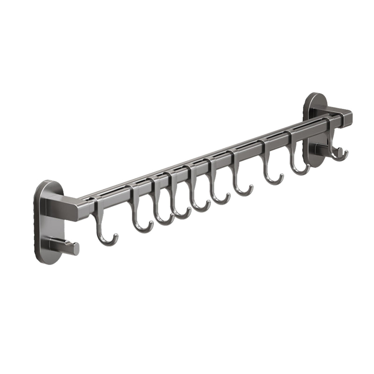 Matte Black No-Drill Wall Mounted Kitchen Utensil & Pan Rack