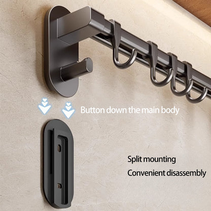Matte Black No-Drill Wall Mounted Kitchen Utensil & Pan Rack