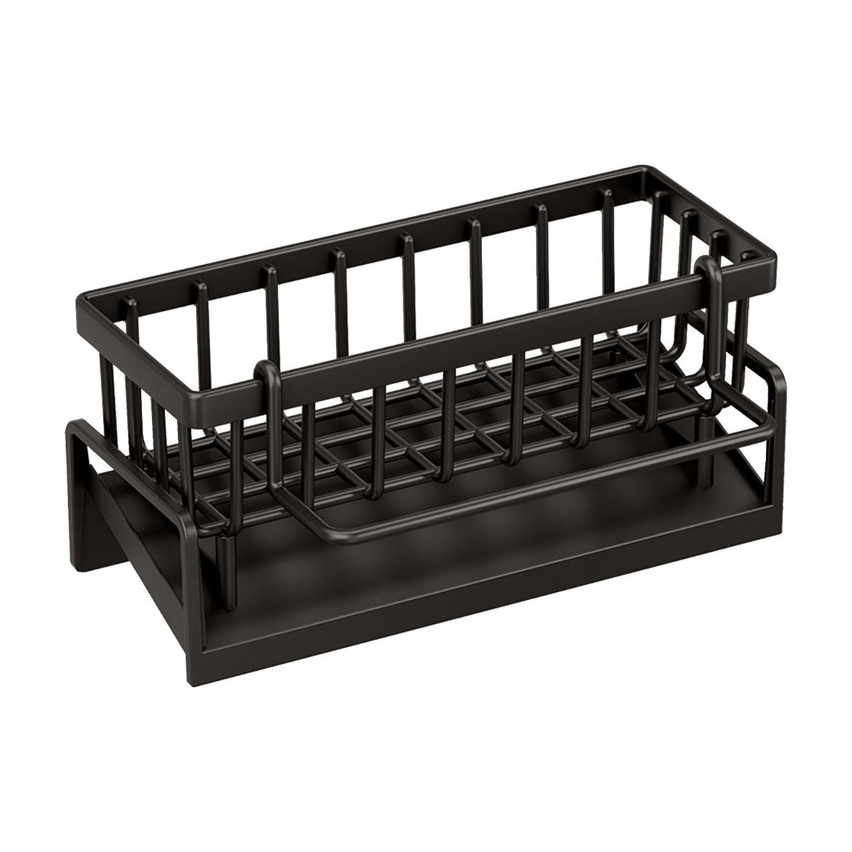 Auto-Draining Kitchen Sink Sponge Caddy & Dishcloth Organizer