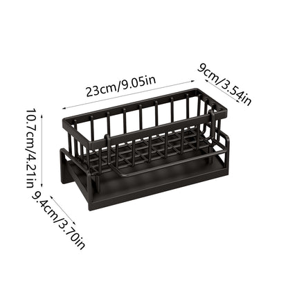 Auto-Draining Kitchen Sink Sponge Caddy & Dishcloth Organizer