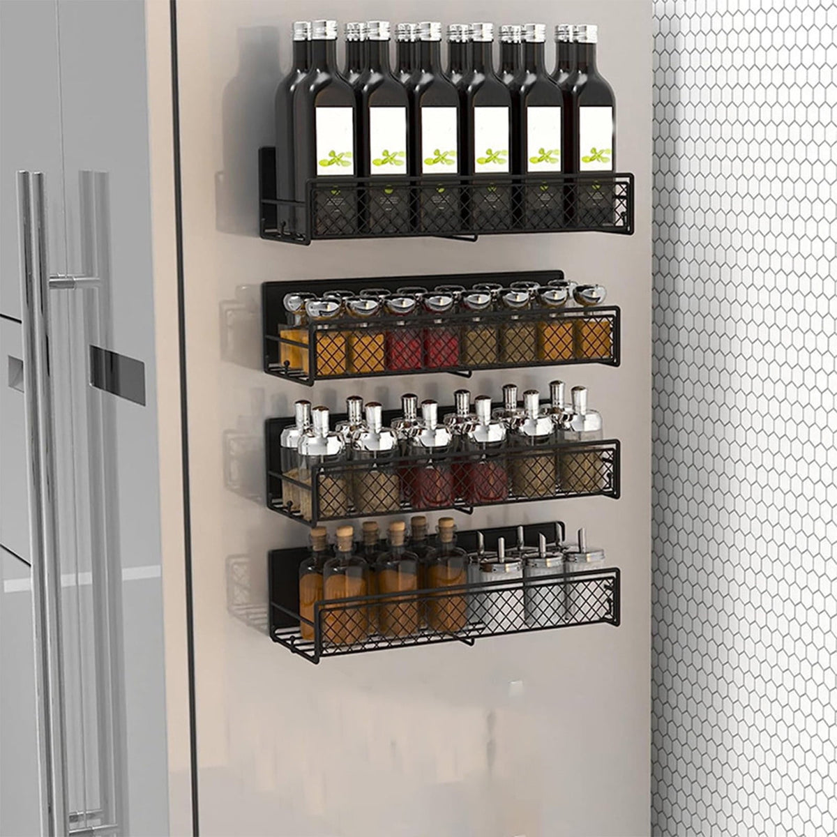 Magnetic Wall-Mounted Fridge Spice Rack & Kitchen Organizer