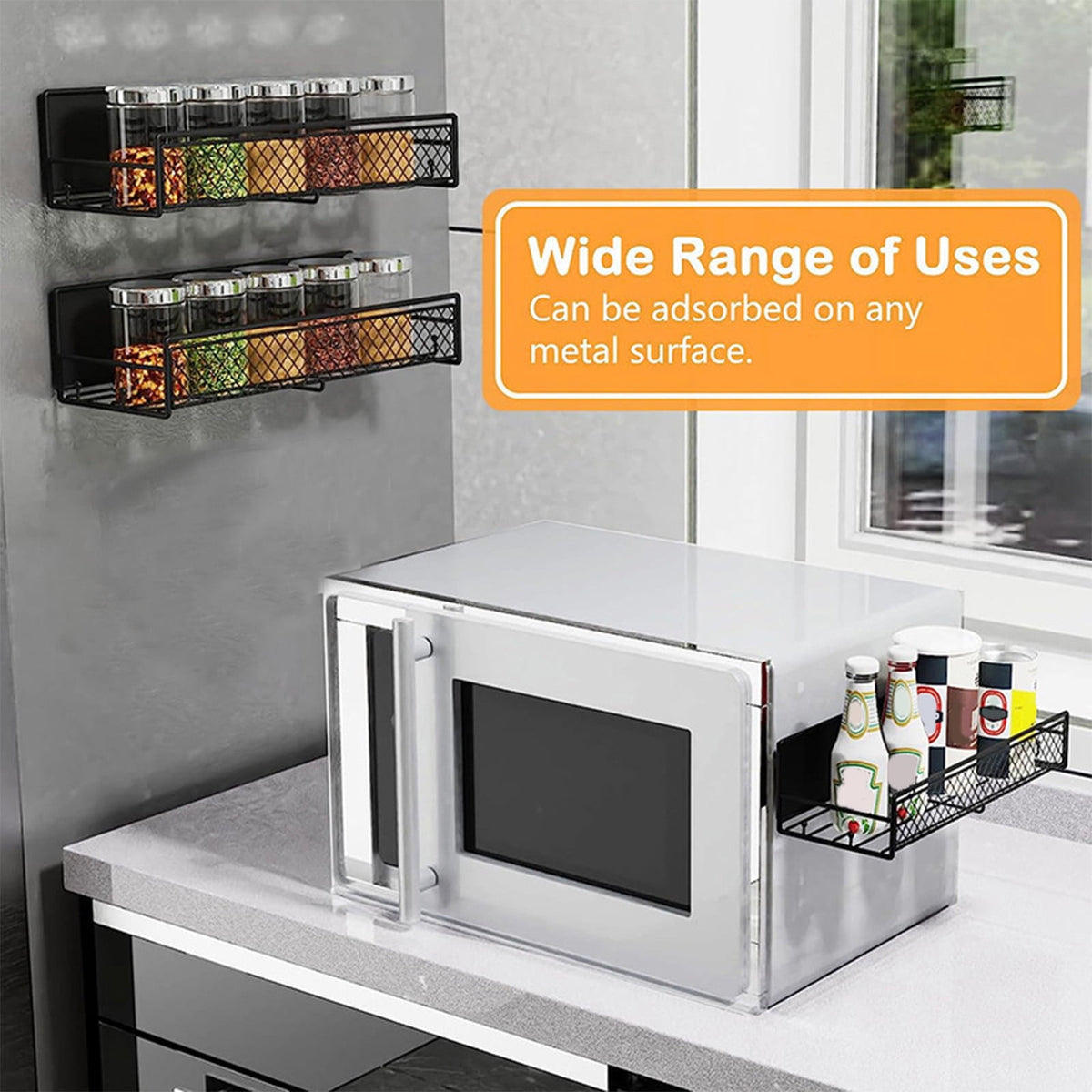Magnetic Wall-Mounted Fridge Spice Rack & Kitchen Organizer