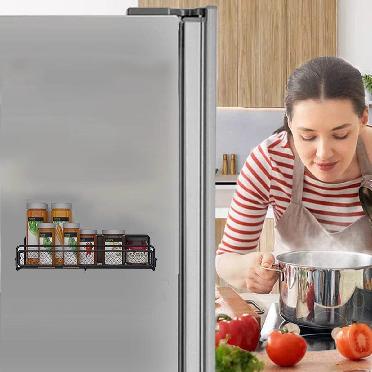 Magnetic Wall-Mounted Fridge Spice Rack & Kitchen Organizer