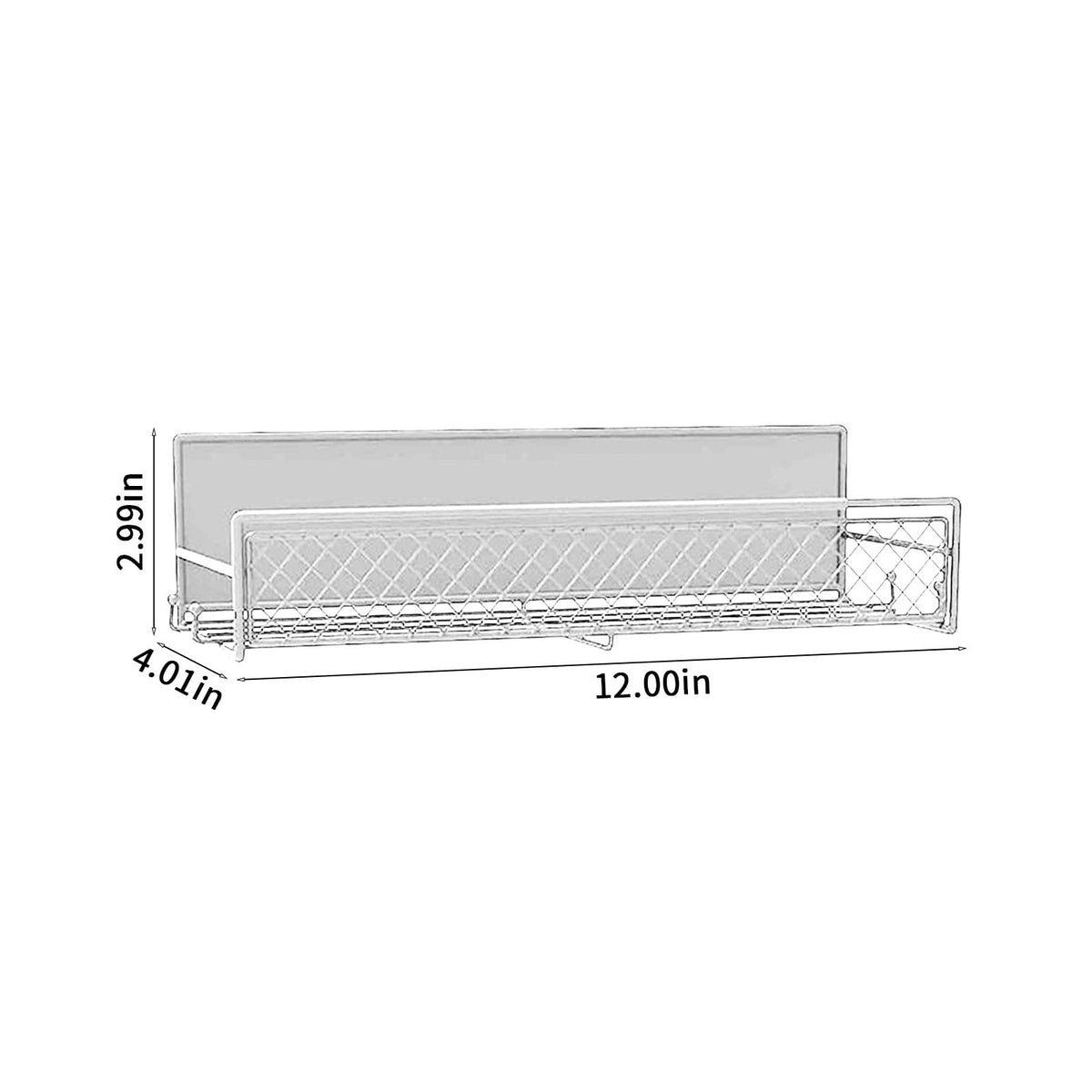 Magnetic Spice Rack Organizer Mesh Design for Refrigerator Oven, Black Storage Rack for Kitchen Spices Condiments, Easy Install Fridge Organizer White
