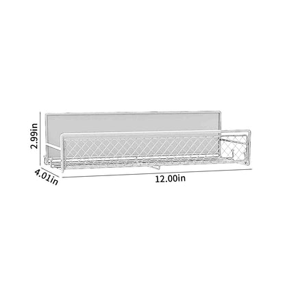 Magnetic Spice Rack Organizer Mesh Design for Refrigerator Oven, Black Storage Rack for Kitchen Spices Condiments, Easy Install Fridge Organizer White