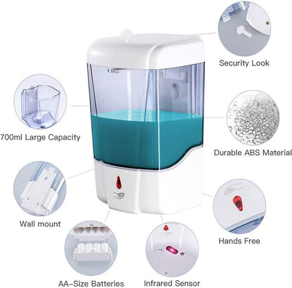 Heavy-Duty 700ml Wall-Mounted Smart Sensor Soap Dispenser