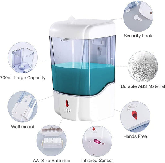 Heavy-Duty 700ml Wall-Mounted Smart Sensor Soap Dispenser