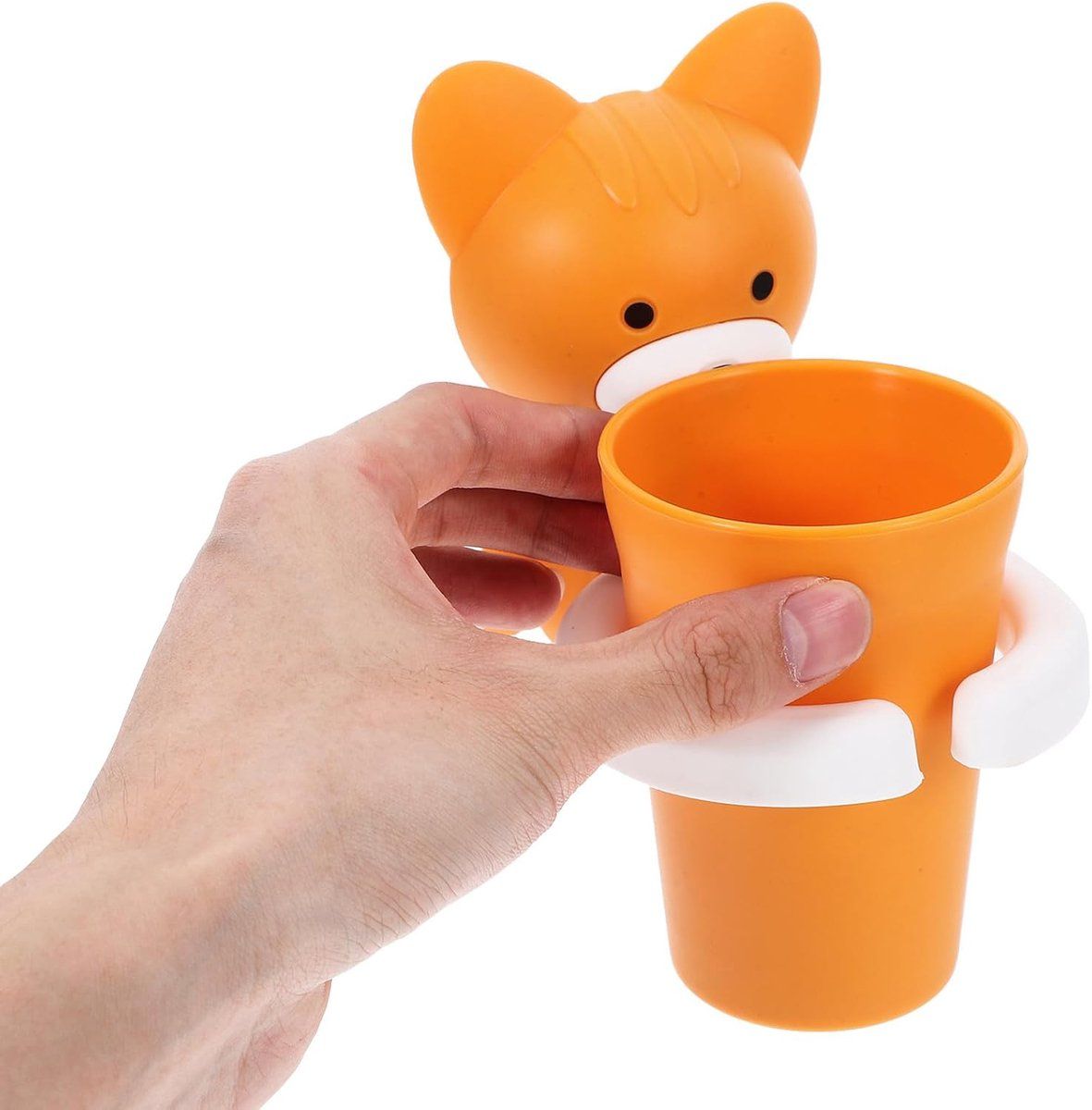 Wall-Mounted Cartoon Animal Toothbrush Holder & Rinsing Cup Set (2-Pack)