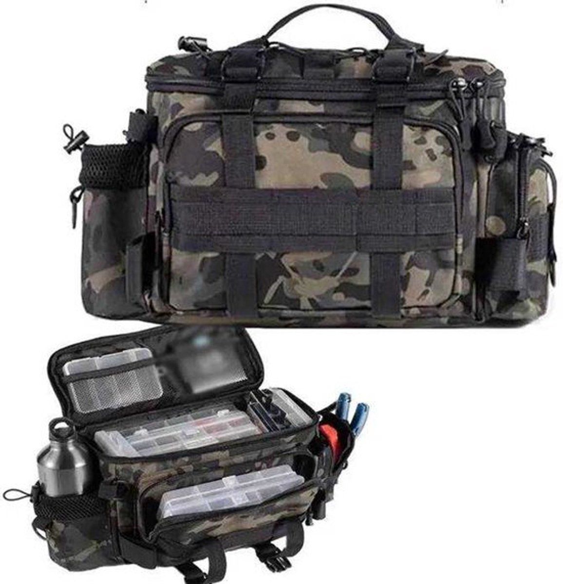 Camouflage Fishing Tackle Carry Bag - 40 × 28 × 20 cm