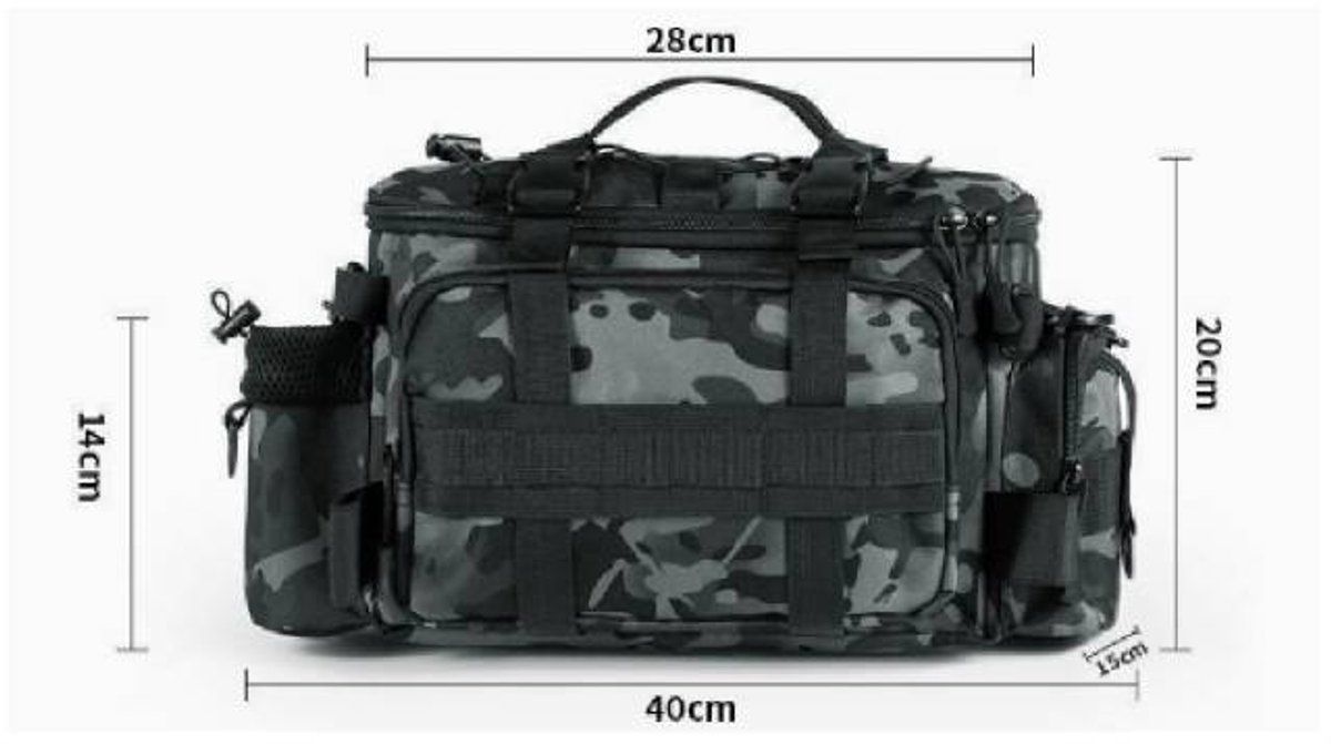 Camouflage Fishing Tackle Carry Bag - 40 × 28 × 20 cm