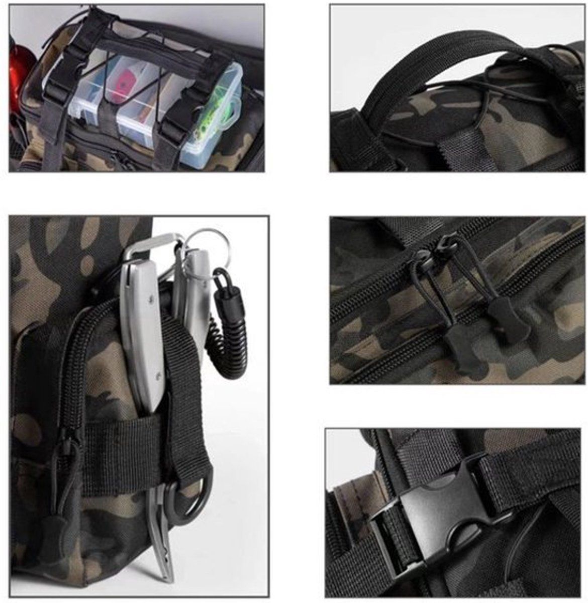 Camouflage Fishing Tackle Carry Bag - 40 × 28 × 20 cm