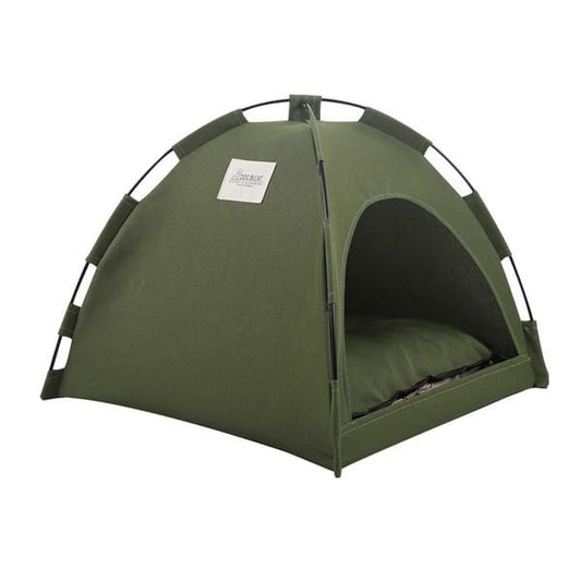 Green Premium Portable Pet Tent Bed with Cooling Mat, Breathable Foldable Indoor Outdoor Dog Cat House Summer Shelter, Size S