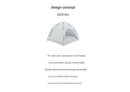 Green Premium Portable Pet Tent Bed with Cooling Mat, Breathable Foldable Indoor Outdoor Dog Cat House Summer Shelter, Size S