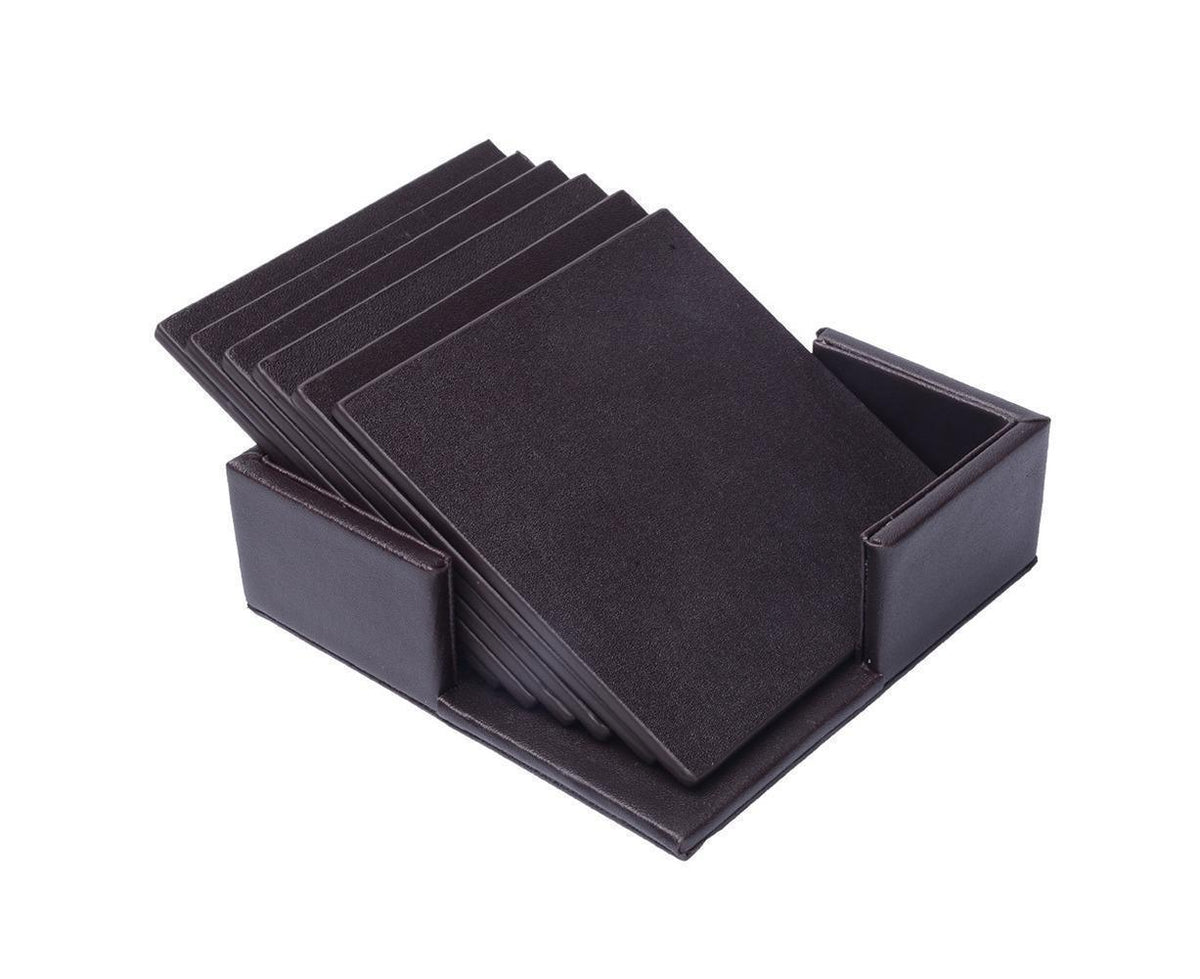 6Pcs Faux Leather Marble Coasters Cup Mat Pad Holder Placemat Dining Table Decor- G