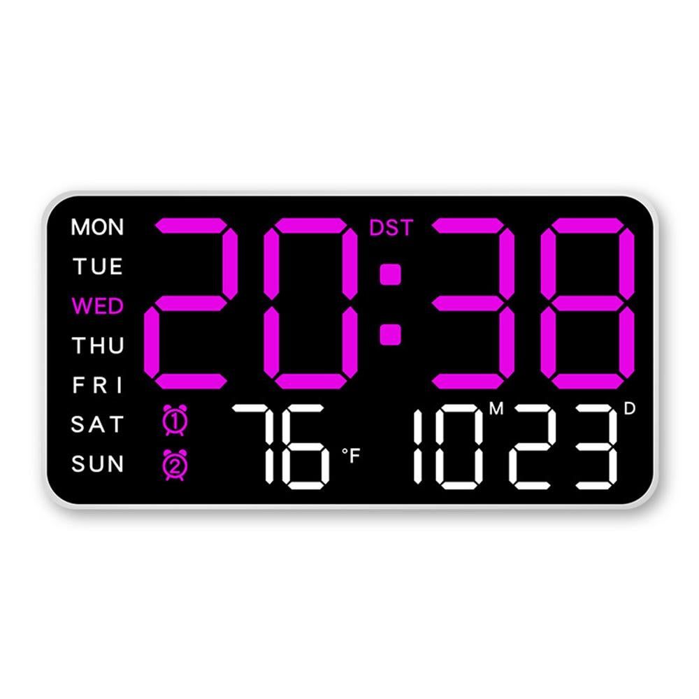 9.5-Inch Large LED Digital Wall Clock with Dual Alarm & Temperature Display