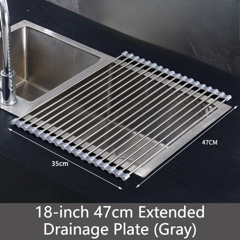 Premium Roll-Up Over-The-Sink Stainless Steel Dish Drying Rack