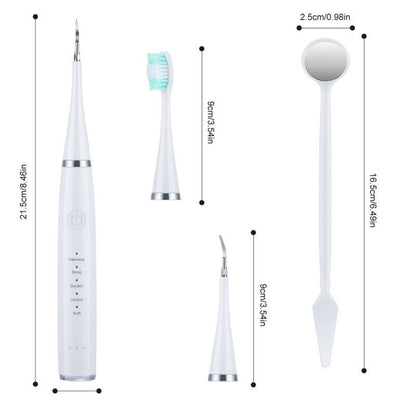 Multifunctional Electric Dental Cleaner, Tartar Remover, 2-in-1 Handheld Electric Toothbrush Oral Cleaning Device—Black