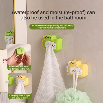 Cartoon Dinosaur No-Drill Wall Mounted Towel Clip