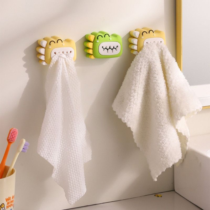 Cartoon Dinosaur No-Drill Wall Mounted Towel Clip